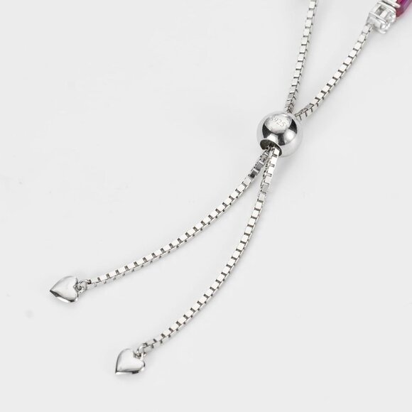 Birthstone Tennis Bracelet for Women Sterling Silver White Gold Adjustable 6-9 i - Picture 7 of 7